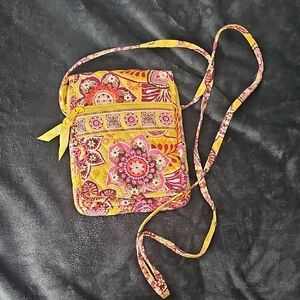 Vera Bradley Yellow and Pink Floral Crossbody Bag